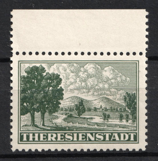 1943 Theresienstadt Ghetto, Bohemia and Moravia, Germany (Margin, Mi. 1, Signed, CV $590, MNH)