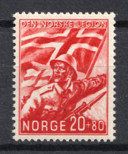 1941 Norwegian Scandinavian Legion, Germany (Mi. 236, Full Set, CV $100)