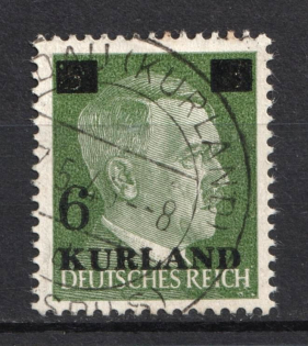 1945 6pf on 5pf Kurland, German Occupation, Germany (Mi. 1 I, Canceled, CV $100)