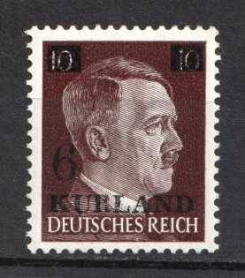 1945 6pf on 10pf Kurland, German Occupation, Germany (Mi. 2 vz I, Signed, CV $40, MNH)