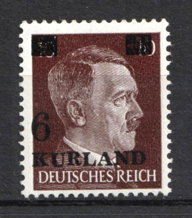 1945 6pf on 10pf Kurland, German Occupation, Germany (Mi. 2 wz I, Signed, CV $80, MNH)