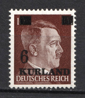 1945 6pf on 10pf Kurland, German Occupation, Germany (Mi. 2 II, Signed, CV $70, MNH)