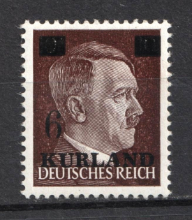 1945 6pf on 10pf Kurland, German Occupation, Germany (Mi. 2 II, Signed, CV $50)