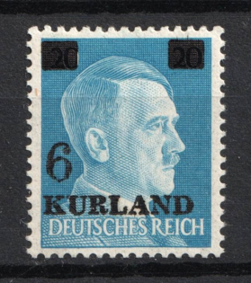 1945 6pf on 20pf Kurland, German Occupation, Germany (Mi. 3 vz I, Signed, CV $20, MNH)