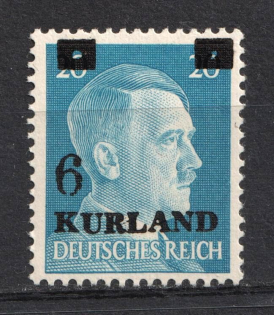 1945 6pf on 20pf Kurland, German Occupation, Germany (Mi. 3 wz VI, Signed, CV $100, MNH)
