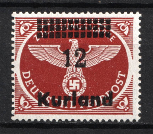 1945 12pf Kurland, German Occupation, Germany (Mi. 4 A x, Signed, CV $130, MNH)