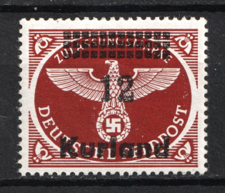1945 12pf Kurland, German Occupation, Germany (Mi. 4 A x XI, Signed, CV $70, MNH)