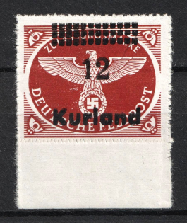 1945 12pf Kurland, German Occupation, Germany (Mi. 4 B y, Signed, CV $20, MNH)