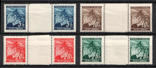1939-42 Bohemia & Moravia, Germany (Gutter-pairs, Mi. 20 ZW - 23 ZW, CV $30, MNH)