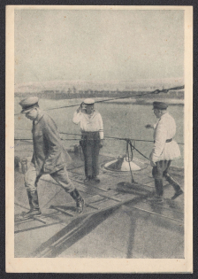 1939 'Stalin and Voroshilov in a Submarine' Stampless Illustrated Postcard, Mint, USSR, Russia