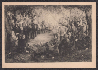 1939 'Stalin Gives a Speech' Stampless Illustrated Postcard, Mint, USSR, Russia