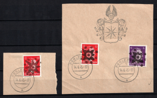 1945 Perleberg, Local Post, Germany (MI. 2, 4, Signed, Canceled, CV $100)