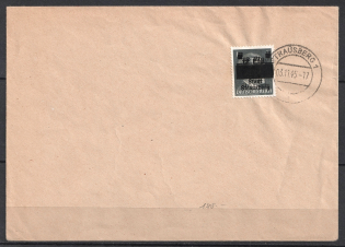 1945 Strausberg, Local Post, Germany, Cover (Mi. 4 DD, DOUBLE Overprint, Signed, CV $290)