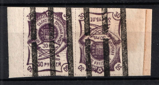 1920 30r Blagoveshchensk Amur, Russia, Civil War, Pair (Annulated, Tete-beche)