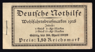 1928 Booklet with stamps of Weimar Republic, Germany in Excellent Condition (Mi. MH 27.1, 3 x Mi. 426, 2 x Mi. 427)