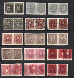 1920 Ukrainian People's Republic, Pairs (Proofs, Print on Polish Map, MNH)