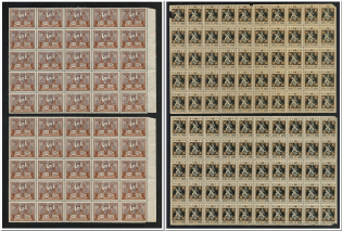 1923 Semi-Postal Issue, Ukraine, Parts of Sheets