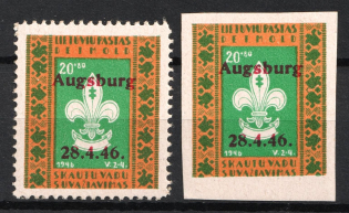 1946 Detmold, Lithuania, Baltic DP Camp (Displaced Persons Camp) (Perf+Imperf, Signed, MNH)