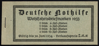 1933 Booklet with stamps of Third Reich, Germany in Excellent Condition (Mi. MH 34.4, CV $1,300)