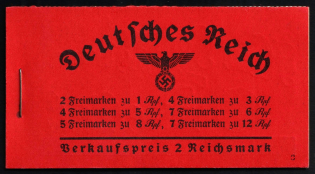 1936 Booklet with stamps of Third Reich, Germany in Excellent Condition (Mi. MH 36.2, CV $650)
