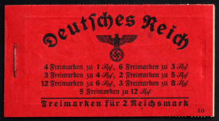 1939 Booklet with stamps of Third Reich, Germany in Excellent Condition (Mi. MH 38.2, CV $330)