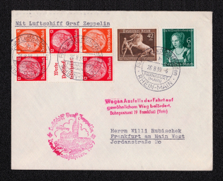 1939 Third Reich, Germany Cover, Airship 'Graf Zeppelin', Rhine - Main (Special Cancellation)