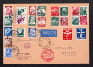 1935 Third Reich, Germany, Airmail Cover, Airship 'Graf Zeppelin', Recife (Special Cancellation)