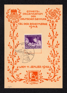 1942 Third Reich, Germany, Souvenir Card, Designed by Ludwig Hesshame, Vienna - Hamburg (Special Cancellation)