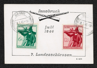 1944 Third Reich, Germany, Official Mail, Postcard, Hague (Netherlands) (Special Cancellation)