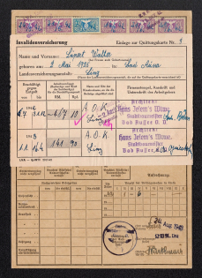 1942-43 Disability Insurance Receipt Card, Germany
