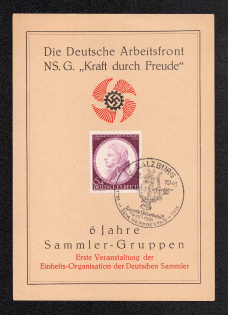 1941 'German Labor Front' Third Reich, Germany, Souvenir Card, Salzburg (Special Cancellation)