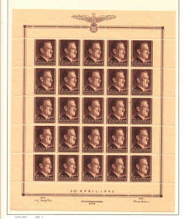 1942 Germany General Government Block Full Sheet 1,20 Zl+1 Zl (MNH)