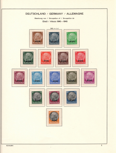 1940-43 Occupation of Lorraine Alsace and Ostland (3 Scans, Full Sets, MNH)