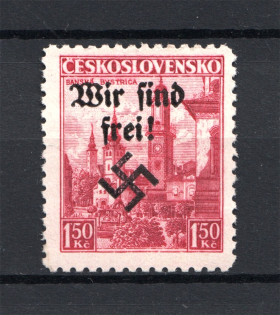 1938 Germany Occupation of Rumburg Sudetenland 1.50 Kc (Signed, MNH)