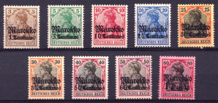 1911-1919 German Offices in Morocco, Germany (Mi. 46-54)