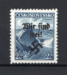 1938 Germany Occupation of Rumburg Sudetenland 2.50 Kc (Signed)