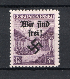 1938 Germany Occupation of Rumburg Sudetenland 3.50 Kc (CV $400, Signed)