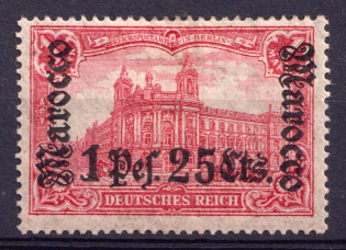 1906-1911 1.25 Pes, German Offices in Morocco, Germany (Mi. 43, CV $100)