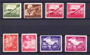 1943 Indian Legion, Germany (Mi. I A, II A, IV A - VI A, VIII A - X A, CV $60)