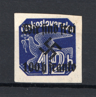 1938 Germany Occupation of Rumburg Sudetenland 12 H (CV $65, Signed, MNH)