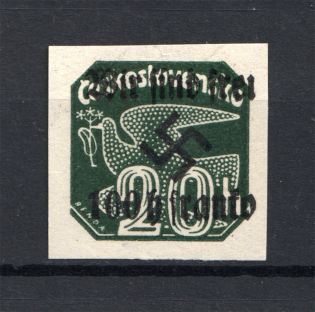 1938 Germany Occupation of Rumburg Sudetenland 20 H (Signed, MNH)