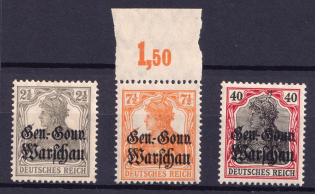 1916-17 Poland, German Occupation, Germany (Mi. 6, 9, 15)