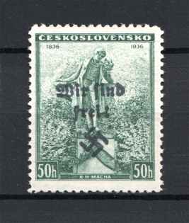 1938 Germany Occupation of Reichenberg Maffersdorf Sudetenland 50 H (CV $260)