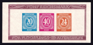 1946 Allied Zone of Occupation, Germany, Souvenir Sheet (Mi. Bl. 12 B, CV $80, MNH)