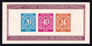 1946 Allied Zone of Occupation, Germany, Souvenir Sheet (Mi. Bl. 12 B, CV $80, MNH)