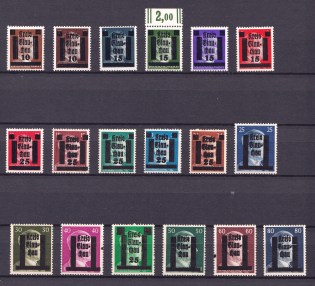 1945 Glauchau (Saxony), Germany Local Post (Mi. 1 - 18, Full Set, Signed, CV $50)