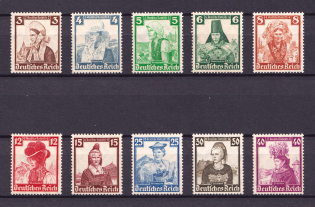 1935 Third Reich, Germany (Mi. 588 - 597, Full Set, CV $50)