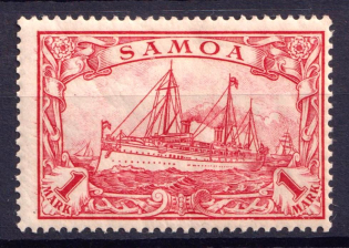 1900-1901 1M Samoa, German Colonies, Kaiser’s Yacht, Germany (Mi. 16)