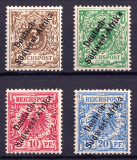 1897-99 South West Africa, German Colonies, Germany (Mi. 1 - 4, CV $60)