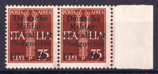 1943 20L Podgorica, Montenegro, German Occupation, Pair